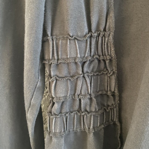 NIC+ZOE Womens Perfect Knit Ruched Jacket Size XS Black Ruffle Zip Up - Picture 7 of 13